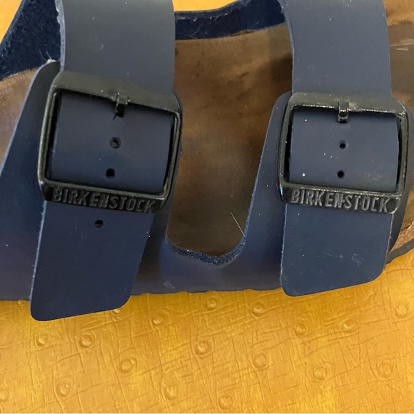 Birkenstock Arizona Size EU 41 US L10 M8 Blue Slide Sandals Soft Footbed - Picture 3 of 14